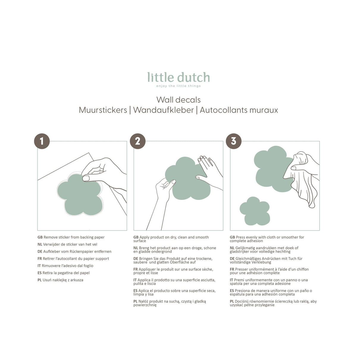 LITTLE DUTCH Sticker Forest friends Caramel et bleu ciel