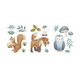 LITTLE DUTCH Sticker Forest friends Caramel et bleu ciel
