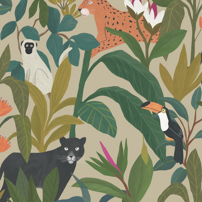 4MURS Papier peint intissé Marajo Multicolore