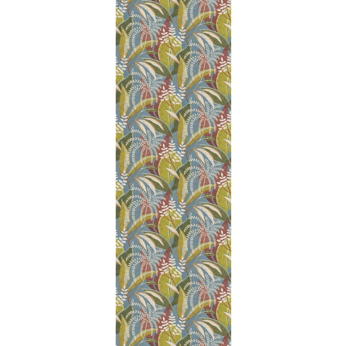 Papier peint intissé Floresta Bleu, vert et terracotta