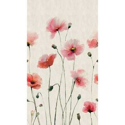 Papier peint panoramique L Blumen Rouge aquarellé