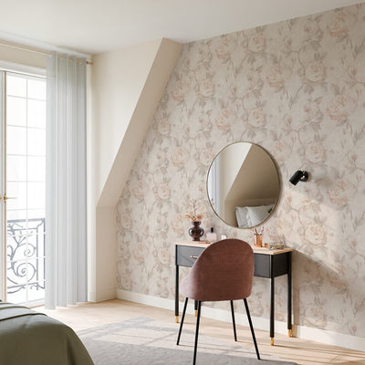 Papier peint intissé Rosina Rose poudré