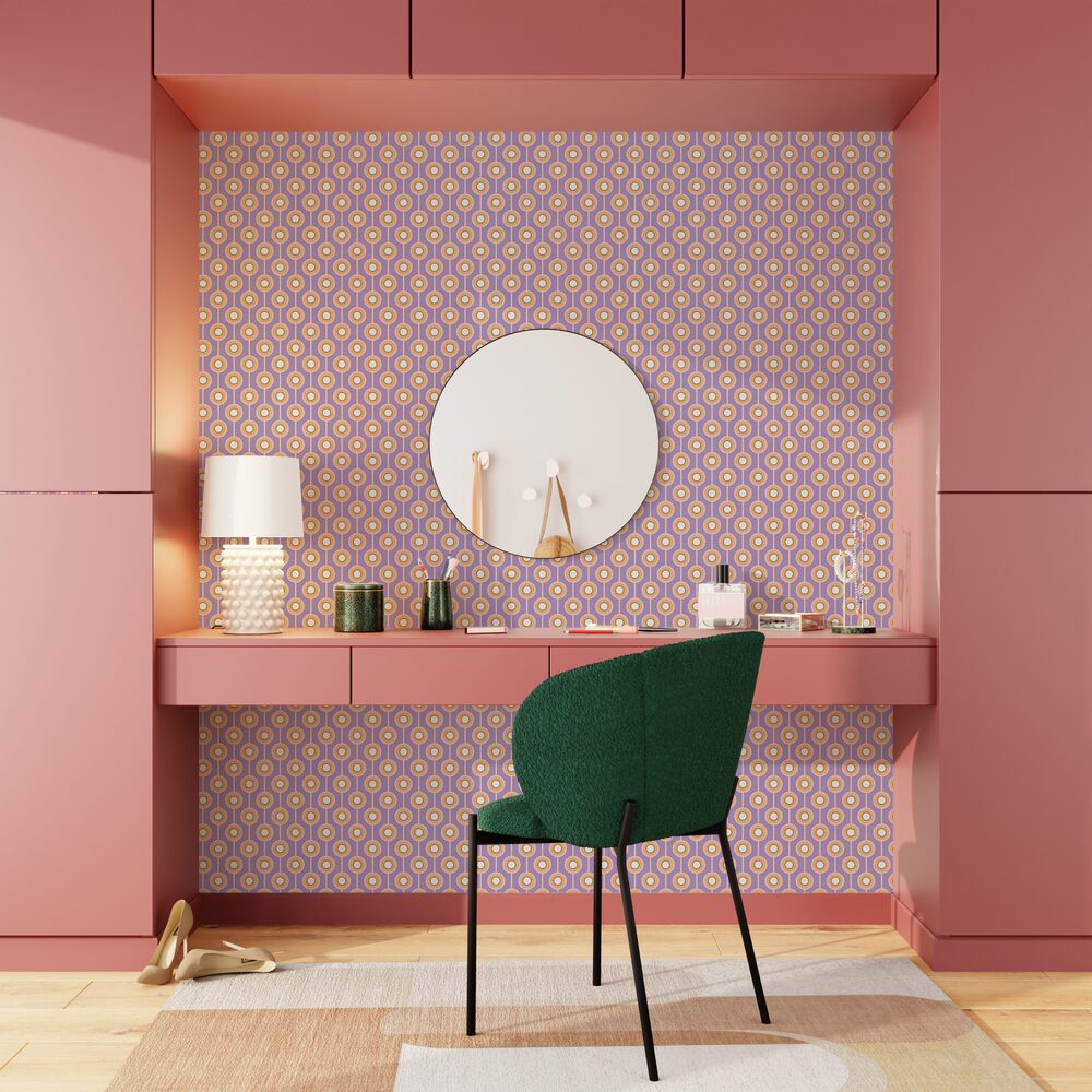 Papier peint intissé Milias Violet et orange