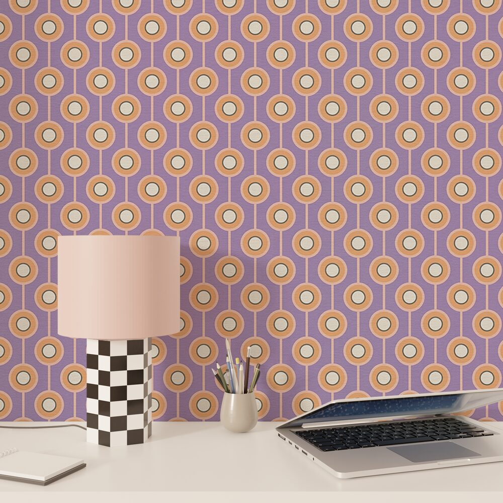 Papier peint intissé Milias Violet et orange