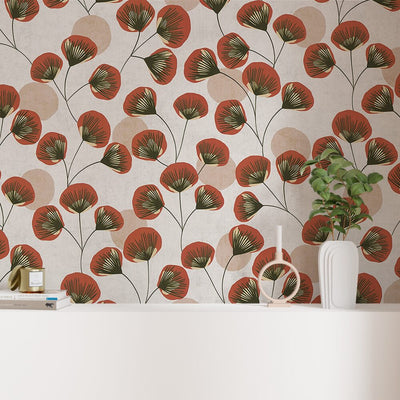 Papier peint intissé Meoni Rouge orangé