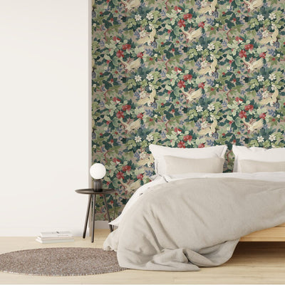 Papier peint intissé Konotori Beige et vert