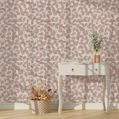 Papier peint intissé Mirela Rose clair et prune