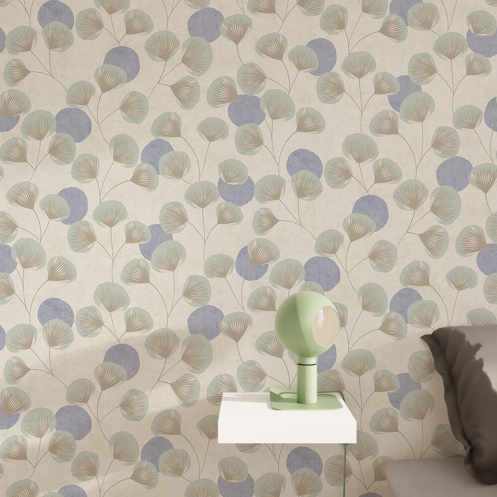 Papier peint intissé Meoni Vert aqua et bleu