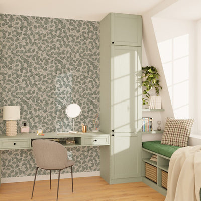 Papier peint intissé Mirela Vert-de-gris