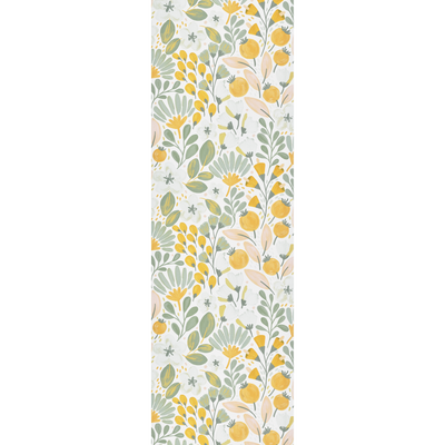 Papier peint intissé Safia Jaune citron et vert-de-gris