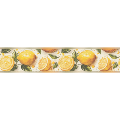 Frise adhésive Limoncello Jaune citron et vert feuille
