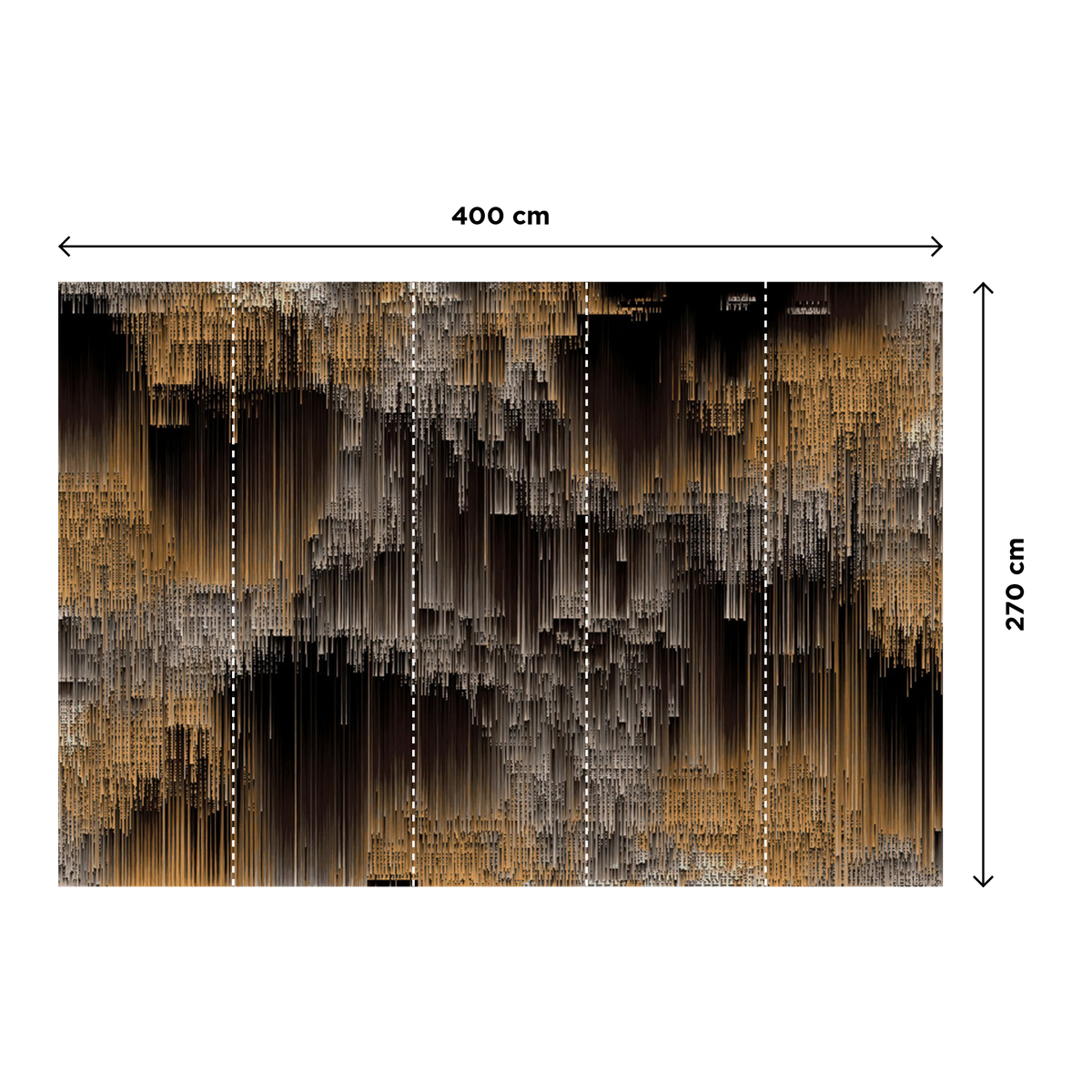 Papier peint panoramique XL Decorum Noir, effets mordorés et grisés Satiné