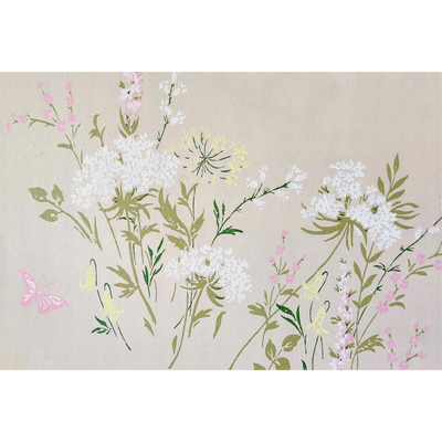 Papier peint panoramique XL Achilee Lin, kaki, rose et blanc Satiné