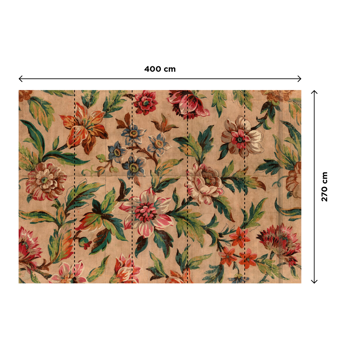 Papier peint panoramique XL Clarisse Multicolore Satiné