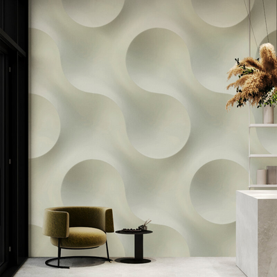 Papier peint panoramique XL Wella Blanc grisé Satiné