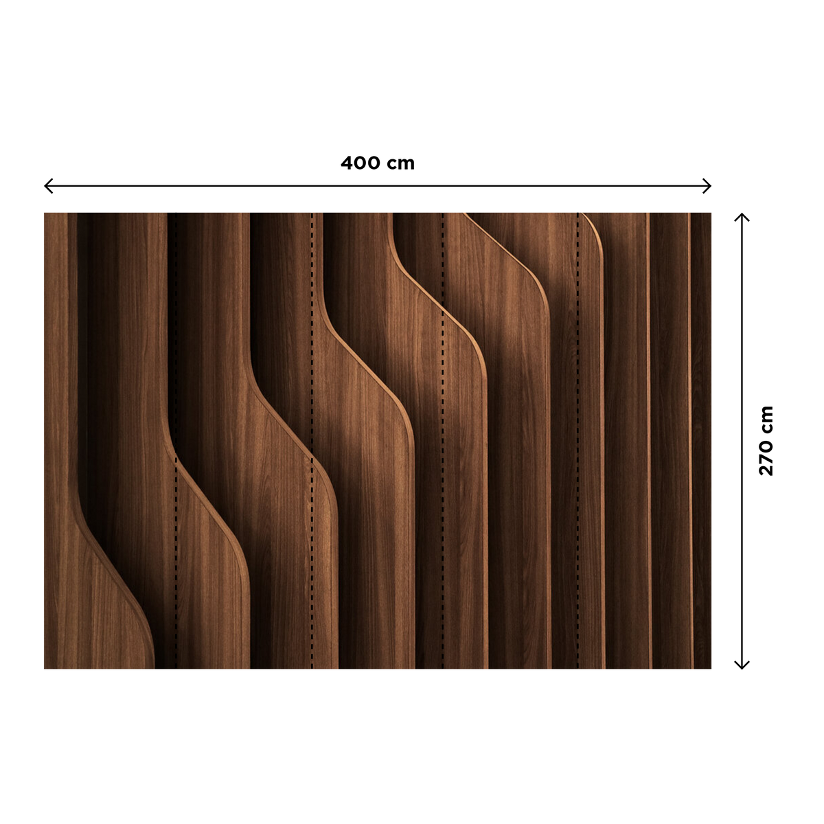 Papier peint panoramique XL Kalendum Noyer Satiné