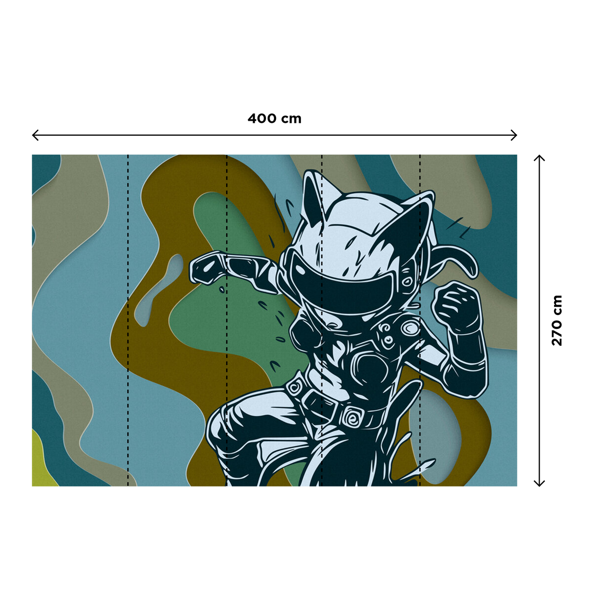 Papier peint panoramique XL Ishirou Multicolore Satiné