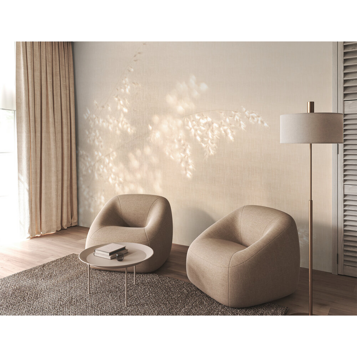 Papier peint panoramique XL Wisdom Nuances de lin Satiné