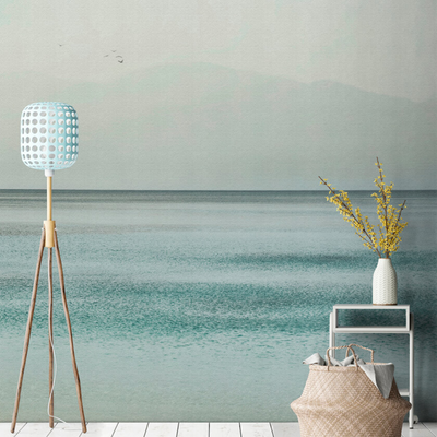 Papier peint panoramique XL Breeze Bleus légers Satiné