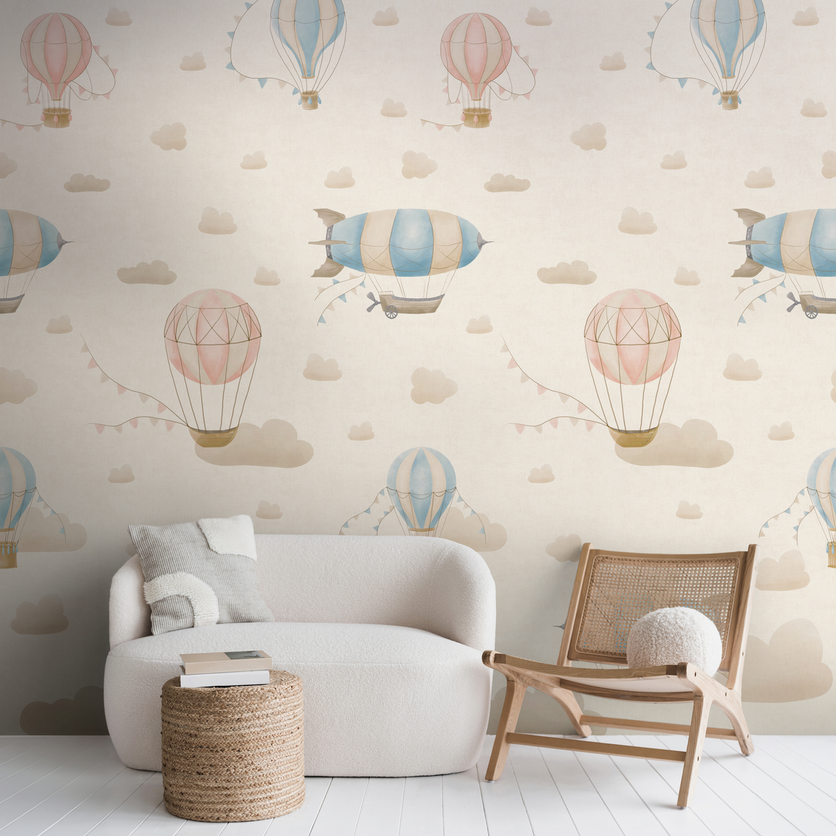 Papier peint panoramique L Luftballon Pastels Satiné