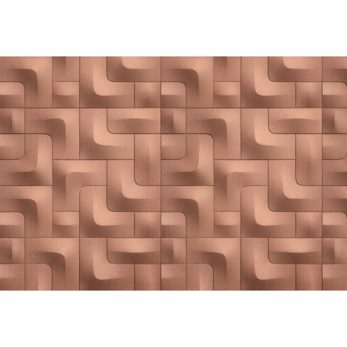 Papier peint panoramique XL Modulo Terracotta cuivré Satiné