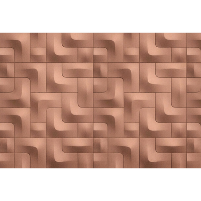 Papier peint panoramique XL Modulo Terracotta cuivré Satiné