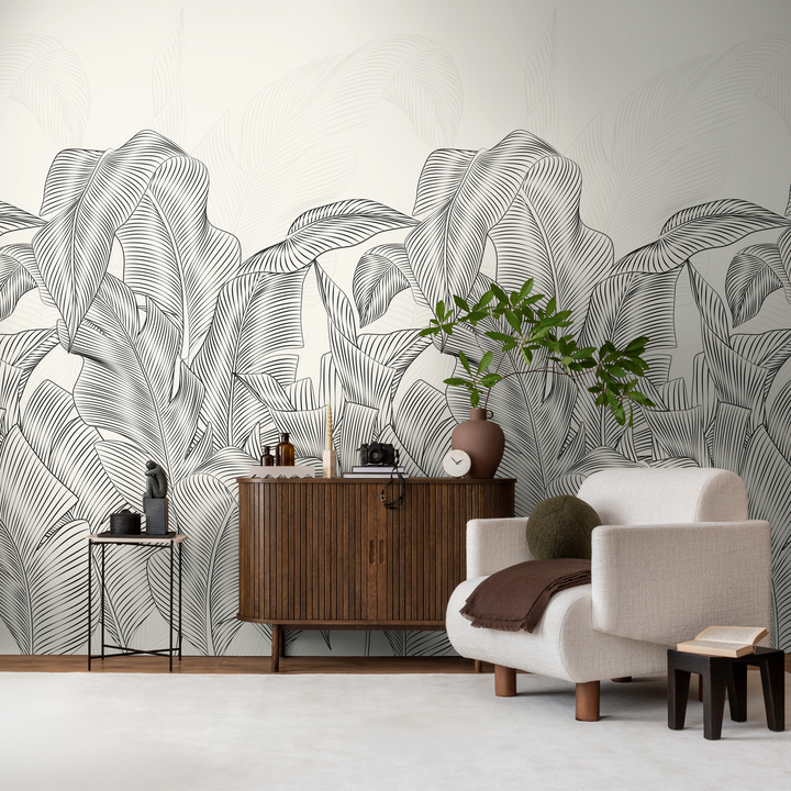 Papier peint panoramique L Loka Noir et blanc Satiné