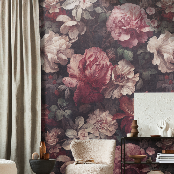 Papier peint panoramique L Carmela Roses tendres Satiné