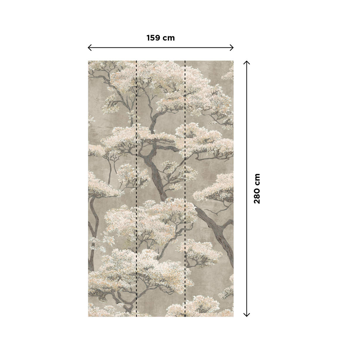Papier peint panoramique L Matsubara Beige Satiné