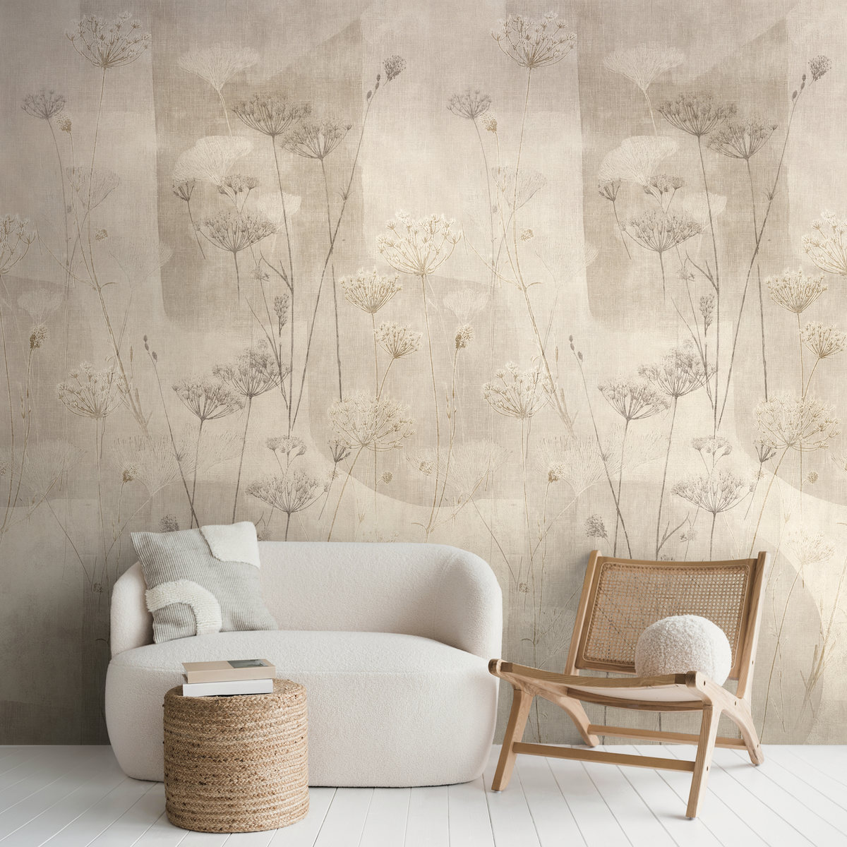 Papier peint panoramique L Serenity Sable beige Satiné