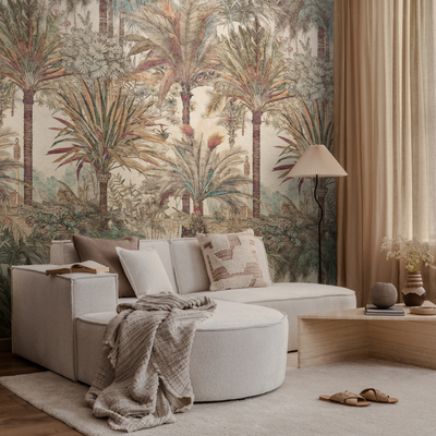 Papier peint panoramique L Marbella Camaïeux de verts Satiné