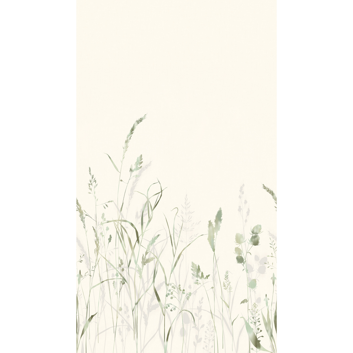 Papier peint panoramique L Graminada Verts aquarelles Satiné