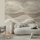 Papier peint panoramique L Nuvola Beige et blanc Satiné