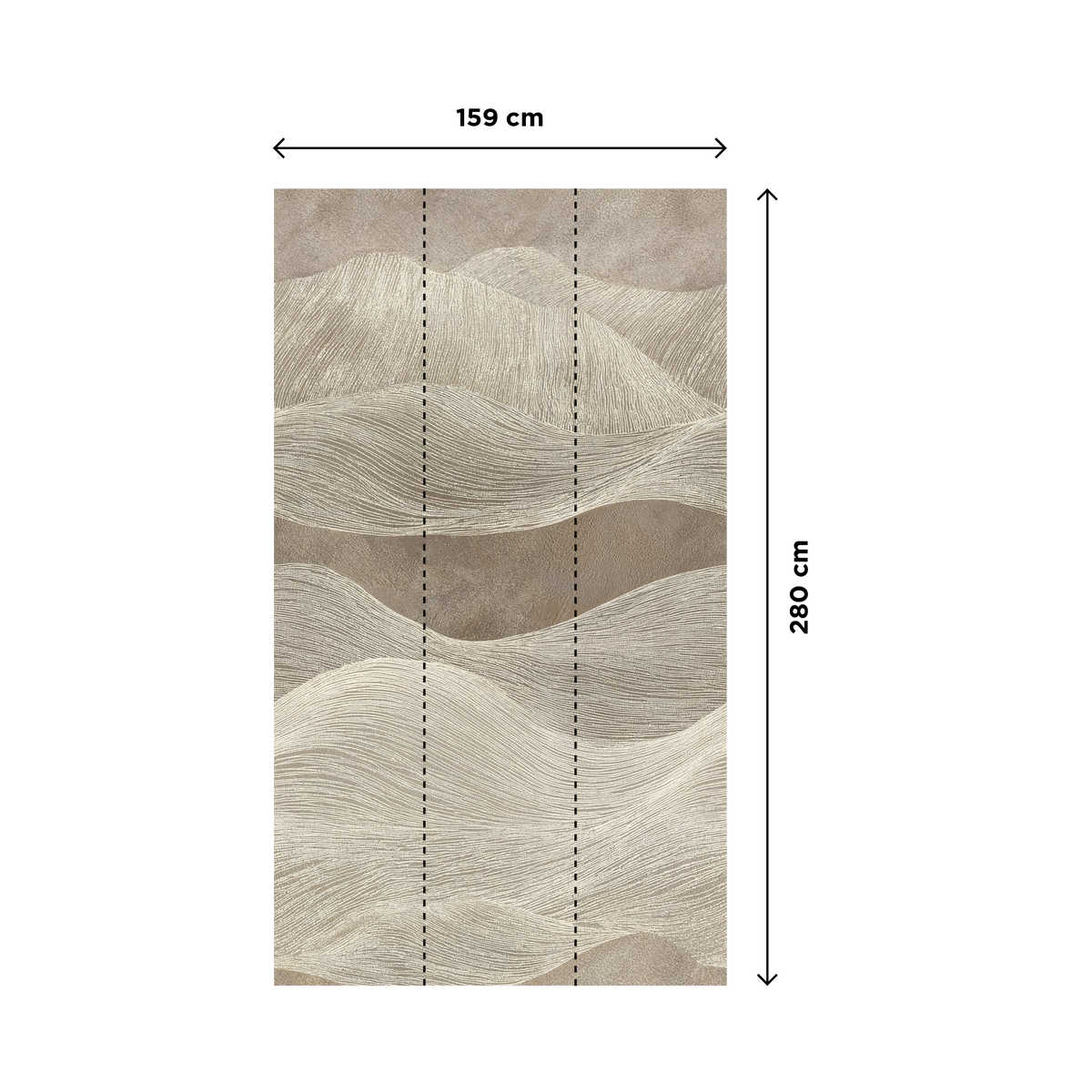 Papier peint panoramique L Nuvola Beige et blanc Satiné