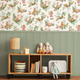 HOLDEN DECOR Papier peint Forest friends Écru et vert feuille Mat