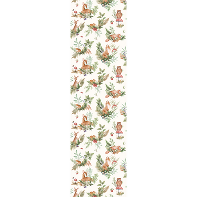 HOLDEN DECOR Papier peint Forest friends Écru et vert feuille Mat