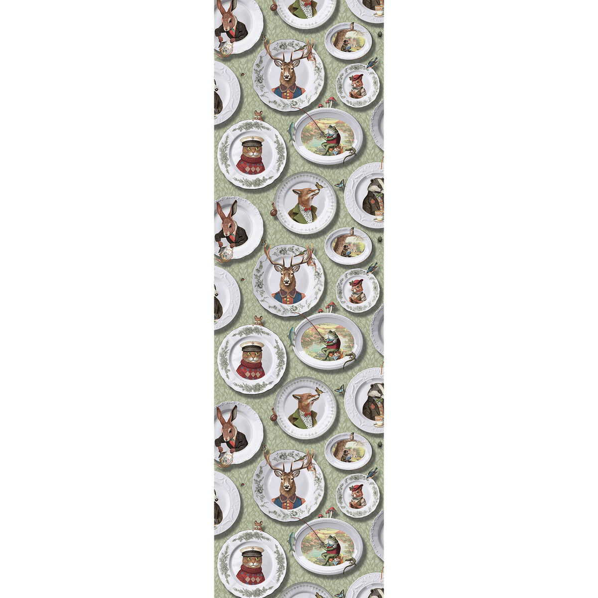 HOLDEN DECOR Papier peint intissé Tales of the manor Vert-de-gris Mat