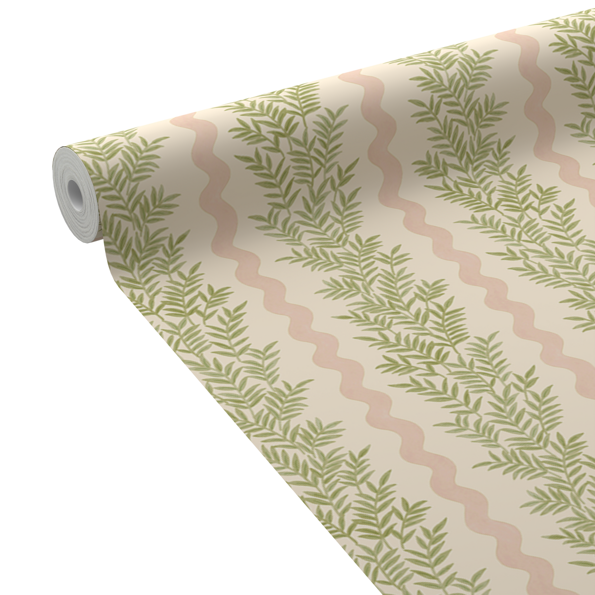 HOLDEN DECOR Papier peint intissé Pipkin stripe Vert sauge et rose poudré Mat