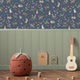 HOLDEN DECOR Papier peint Bunnies & berries Bleu marine Mat