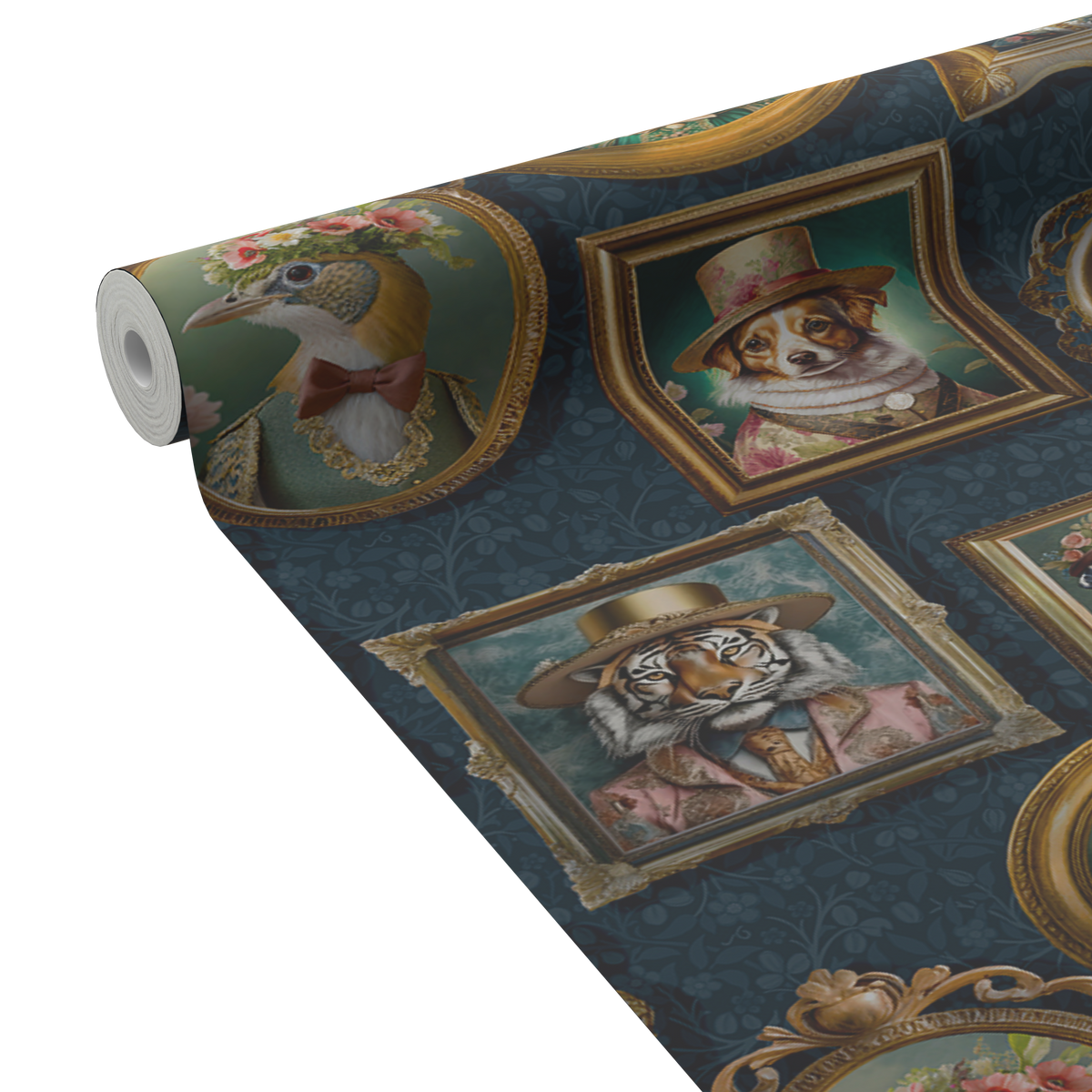 HOLDEN DECOR Papier peint Regal beasts Bleu nuit Mat