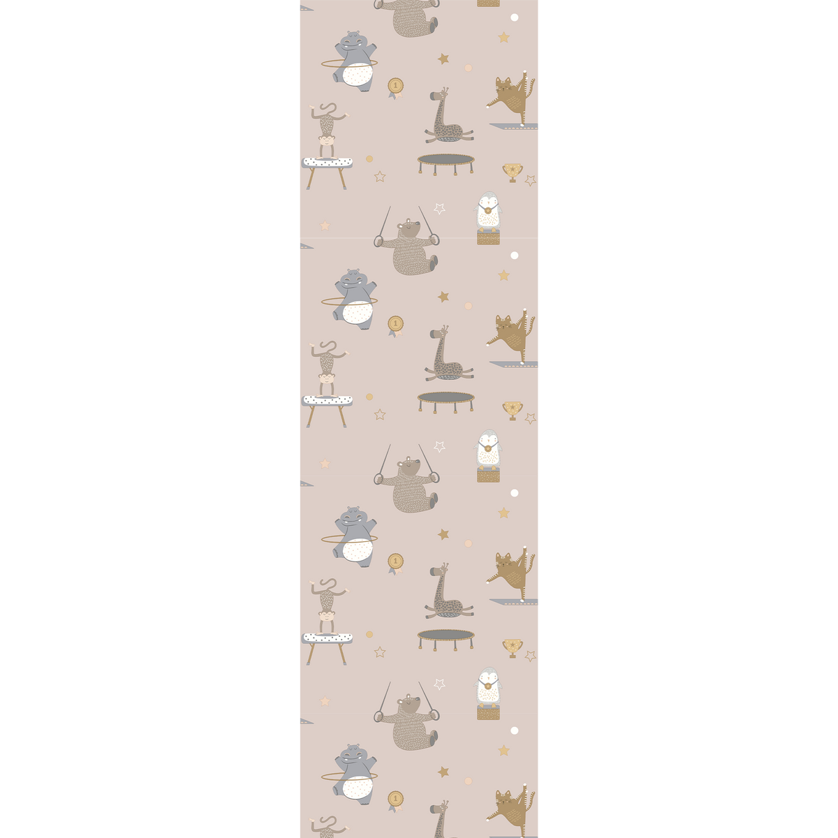 HOLDEN DECOR Papier peint Animal gymnastics Rose poudré Mat