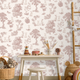 Papier peint intissé Lapinou Terracotta rosé et écru Mat