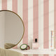 Papier peint intissé Victor Rose blush et blanc Mat