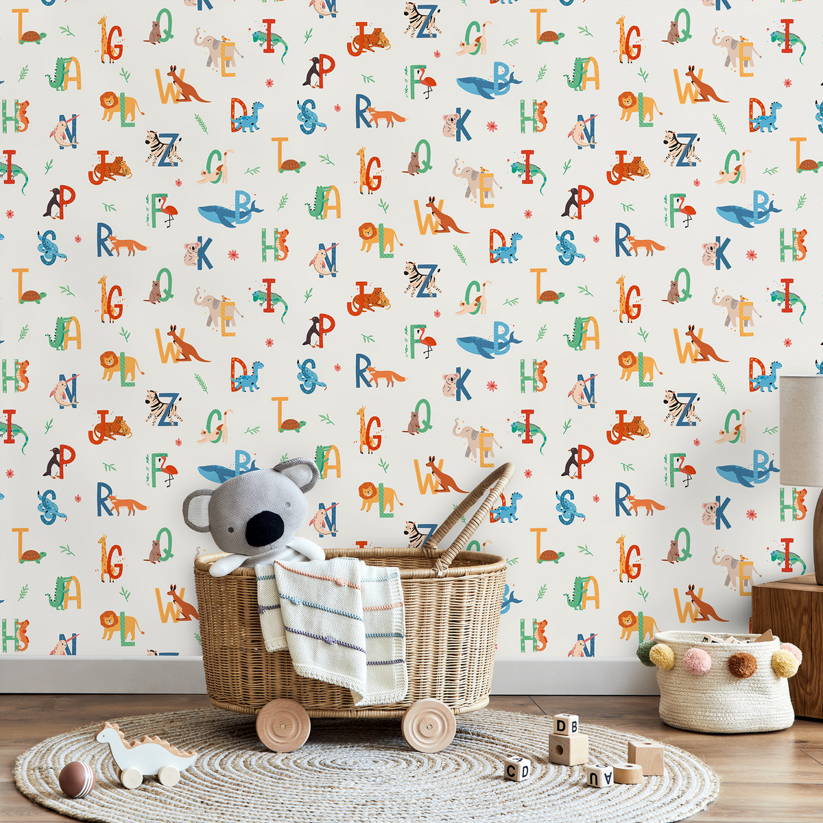 Papier peint intissé Abc Multicolore Mat
