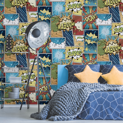 Papier peint intissé Big bang Multicolore Mat