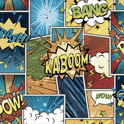 Papier peint intissé Big bang Multicolore Mat