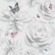 Papier peint intissé Lolly flower Blanc perlé Mat