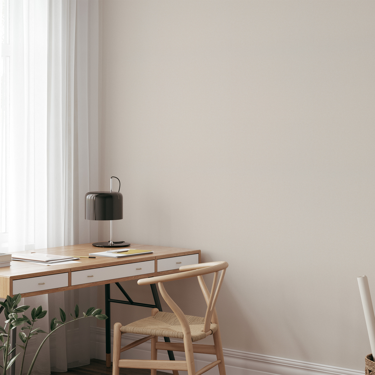 Papier peint intissé Soft line Écru Satiné
