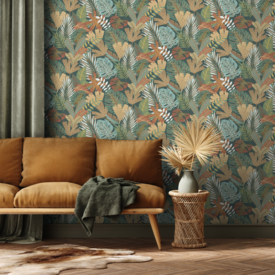 Papier peint intissé Savana Camaïeu de verts Mat