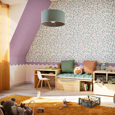 4MURS Frise intissée pré-encollée Lina ondula Lilas Mat